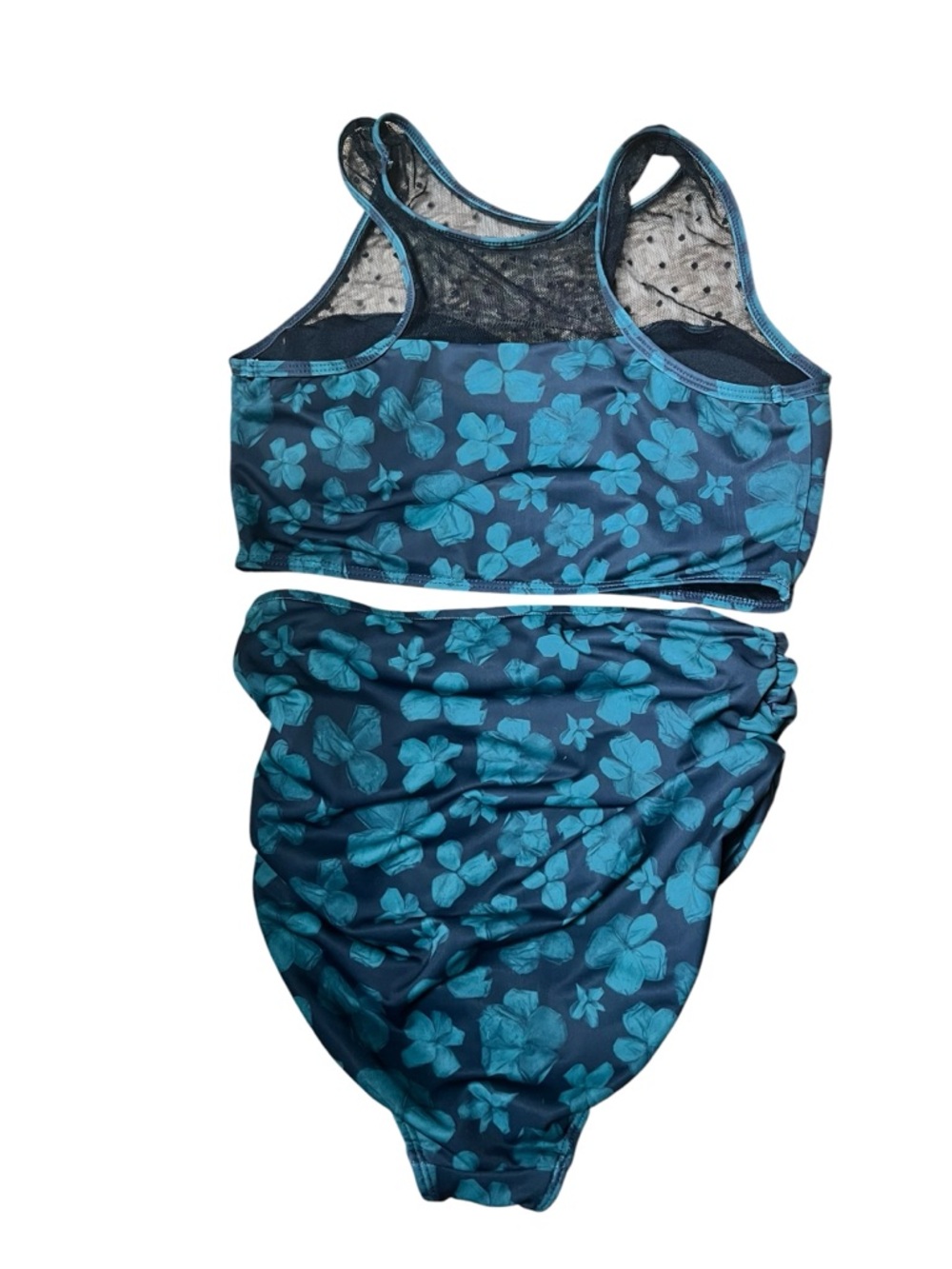 Albion Black/Green Floral Two-Piece Swim Set Size Small - Picture 6 of 8